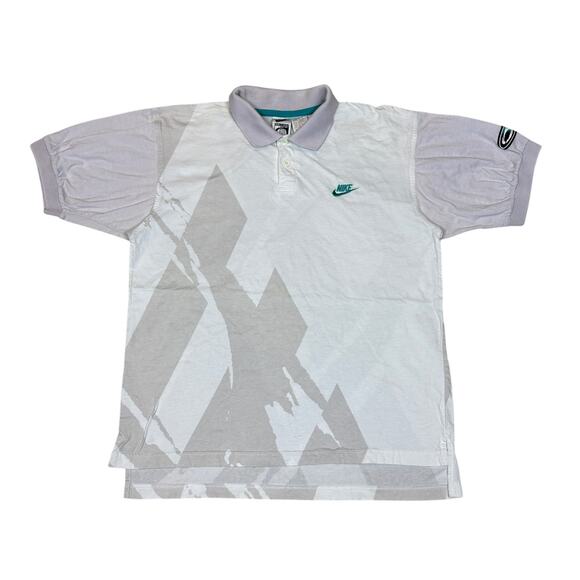 VTG 90s Nike Challenge Court Tennis Polo Shirt Men's Medium Agassi